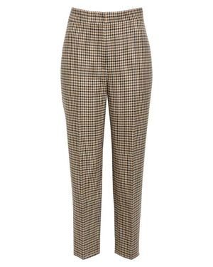 Akris Punto Feryn Houndstooth Shetland Tweed Wool Ankle Pants - Natural