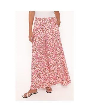 Petal & Pup Lessie Floral Print Wide Leg Pants - Pink