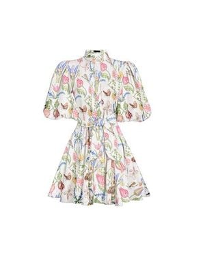 No Pise La Grama Bromelia Mini Dress - White