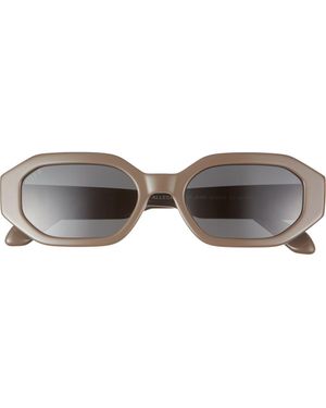 DIFF Allegra 53Mm Polarized Rectangular Sunglasses - Brown