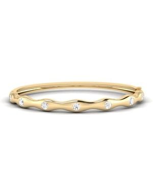 Everlee Ripple Edge Inlay Bangle Lab Diamond - Metallic