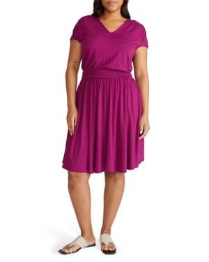 UNIVERSAL STANDARD Piper Stretch Jersey Dress - Purple