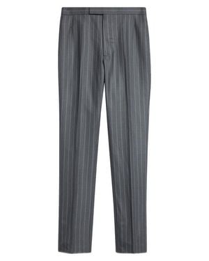 Thom Browne Fit 1 Stripe Backstrap Wool Pants - Gray
