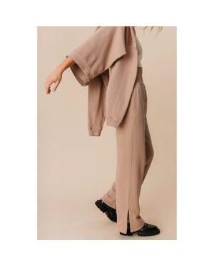 Ocio Organic Cotton Teddy Flare Pant - Natural