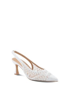 AZURA BY SPRING STEP Occitania Slingback Pointed Cap Toe Pump - White