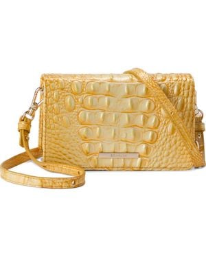 Brahmin Minuette Croc Embossed Leather Crossbody Bag - Yellow