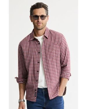 Jachs New York Manor Stretch Flannel Button-Down Shirt - Purple