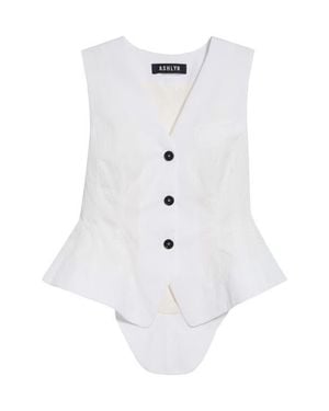 Ashlyn William Flared Vest - White