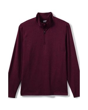 Lands' End Rapid Dry Space Dye Quarter Zip Pullover Shirt - Purple