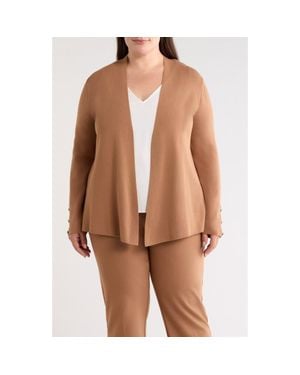 Anne Klein Open Front Cardigan - Brown