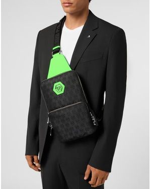 Philipp Plein Cross Body Bag Jacquard Monogram - Green