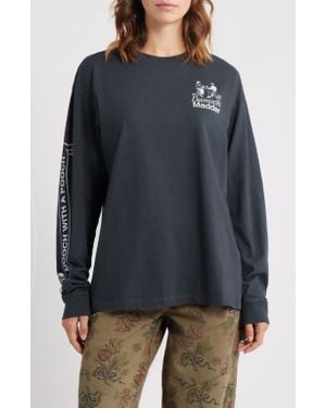 Damson Madder Dog Walker Long Sleeve T-Shirt - Black