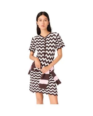 Maje Zigzag Crochet Dress - Multicolor