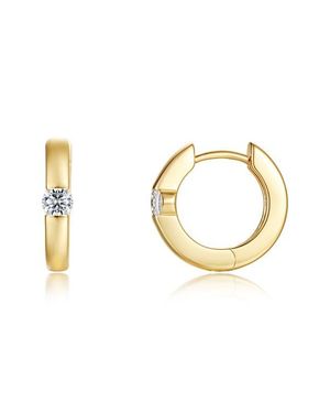 Lafonn Ella Simulated Diamond Huggie Hoop Earrings - Metallic