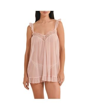 Etam Infusion Point D'Esprit Chemise - Pink