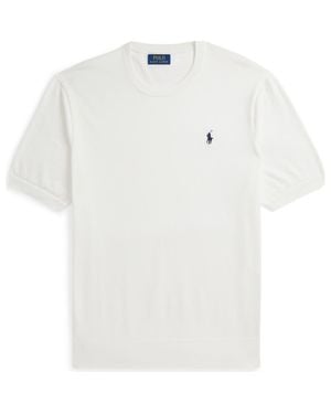 Polo Ralph Lauren Short Sleeve Cotton Crewneck Sweater - White