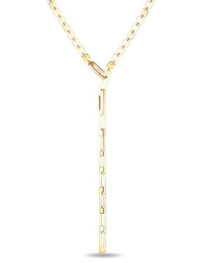 Lana Jewelry 14K Laser Square Lariat - Yellow