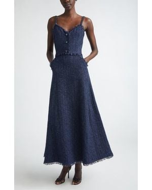 St. John Metallic Shimmer Gown - Blue