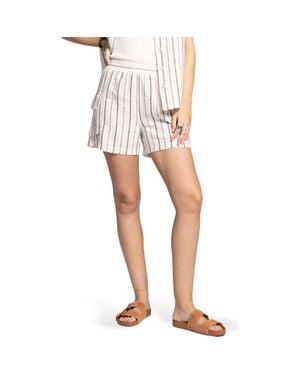 Thread & Supply Darana Stripe Linen Blend Shorts - White