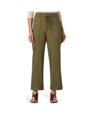 Wit & Wisdom Ultra Skyrise High Waist Relaxed Stretch Cotton Pants - Natural