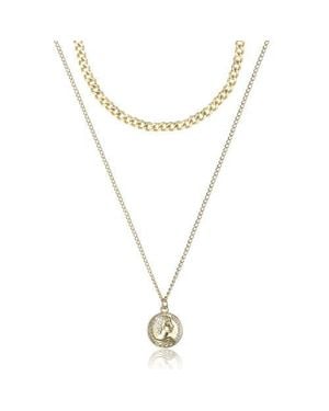 Jessica Simpson Layered Pendant Necklace - Metallic
