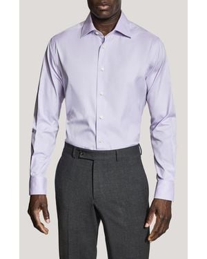 Jack Victor Dream Cotton Stretch Twill Dress Shirt - White