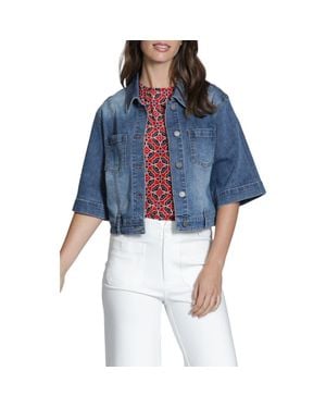 Apny Short Sleeve Denim Jacket - Blue