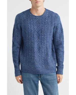 Schott Nyc Tri-Blend Fisherman Sweater - Blue