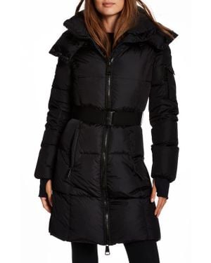 Sam. Noho Belted Down Puffer Coat With Removable Hood - Black