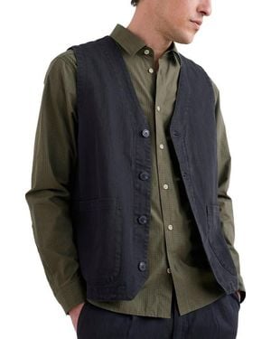 Seasalt Cornwall Tollgate Linen & Organic Cotton Waistcoat - Black