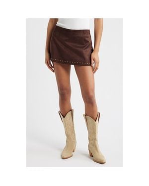 KITTENISH Faux Suede Skort - Brown