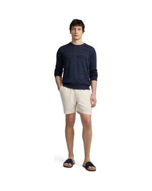 Onia Silk Linen Long Sleeve Crewneck Sweater - Blue