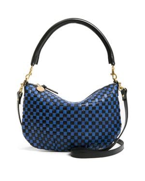 Clare V. Petit Moyen Woven Messenger Bag - Blue