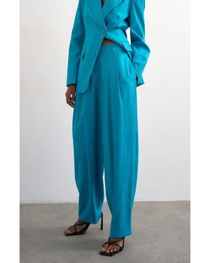 TOPSHOP Occasion Barrel Pants - Blue