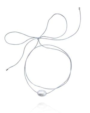 Saule Label Lily Tie Jet Necklace - White