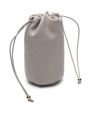 Mango Selection Small Leather Bucket Bag - Gray