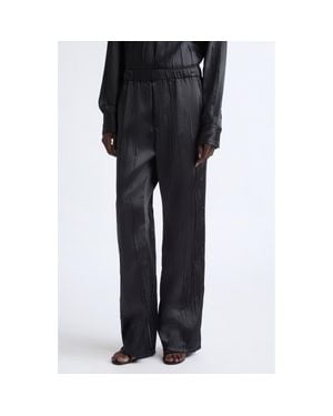Courreges Crinkled Satin Wide Leg Pants - Gray