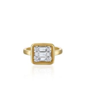 Mindi Mond Clarity Cube Diamond Ring - Metallic