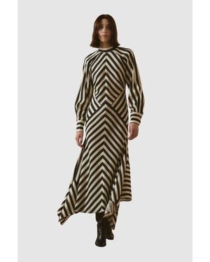 Karen Millen Fluid Stripe Maxi Dress - Multicolor