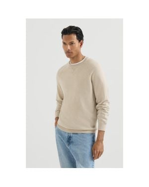 Brunello Cucinelli Cashmere Sweatshirt-Style Sweater - Natural
