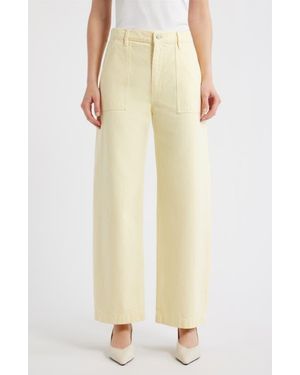 FRAME The Bow High Waist Wide Leg Utility Jeans - Natural
