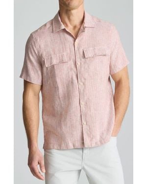 UNTUCKit Wrinkle Resistant Linen Camp Shirt - Pink