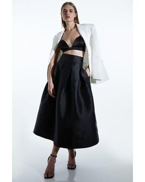 Karen Millen Twill Woven Prom Maxi Skirt - Black