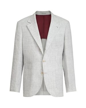 Brunello Cucinelli Houndstooth Deconstructed Blazer - Gray