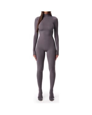 Naked Wardrobe Long Sleeve Closed Toe Jumpsuit - Purple