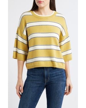 Wit & Wisdom Boxy Stripe Sweater - Blue