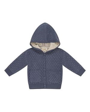 Bebe Bella Knitted Hooded Jacket With Patch Pockets - Blue