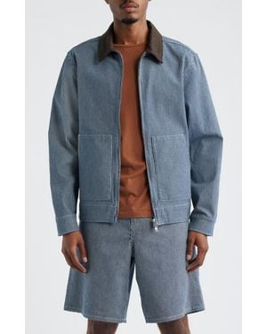 Les Deux Robert Stripe Jacket - Blue