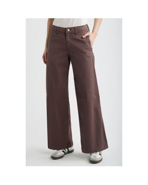 Brooklyn Industries Lorimer Stretch Cotton Wide Leg Pants - Brown