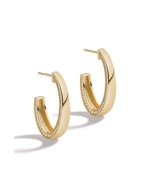 V.BELLAN Edie Pavé Cubic Zirconia Hoop Earrings - White